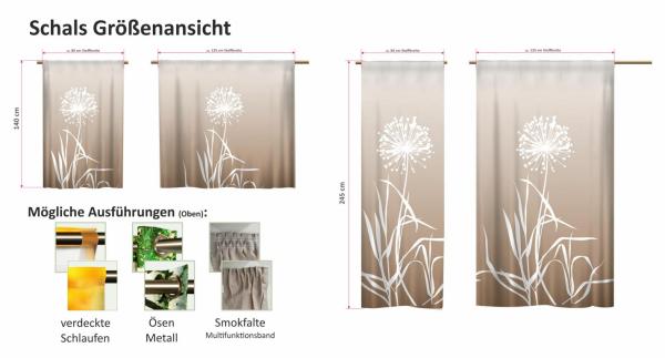 Schal, Gardine-Vorhang-bedruckt  Allium bedruckt